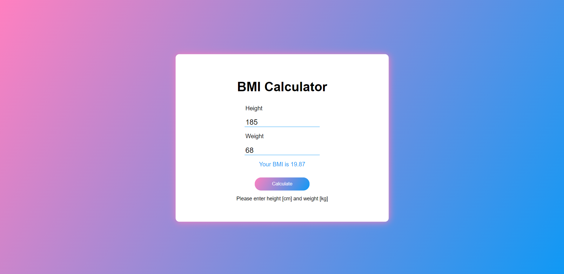 BMI calculator